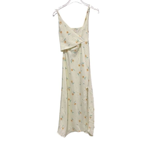 Urban Outfitters‎ Kelly Surplice Midi Yellow Floral Slip Dress Size Small - Picture 5 of 11